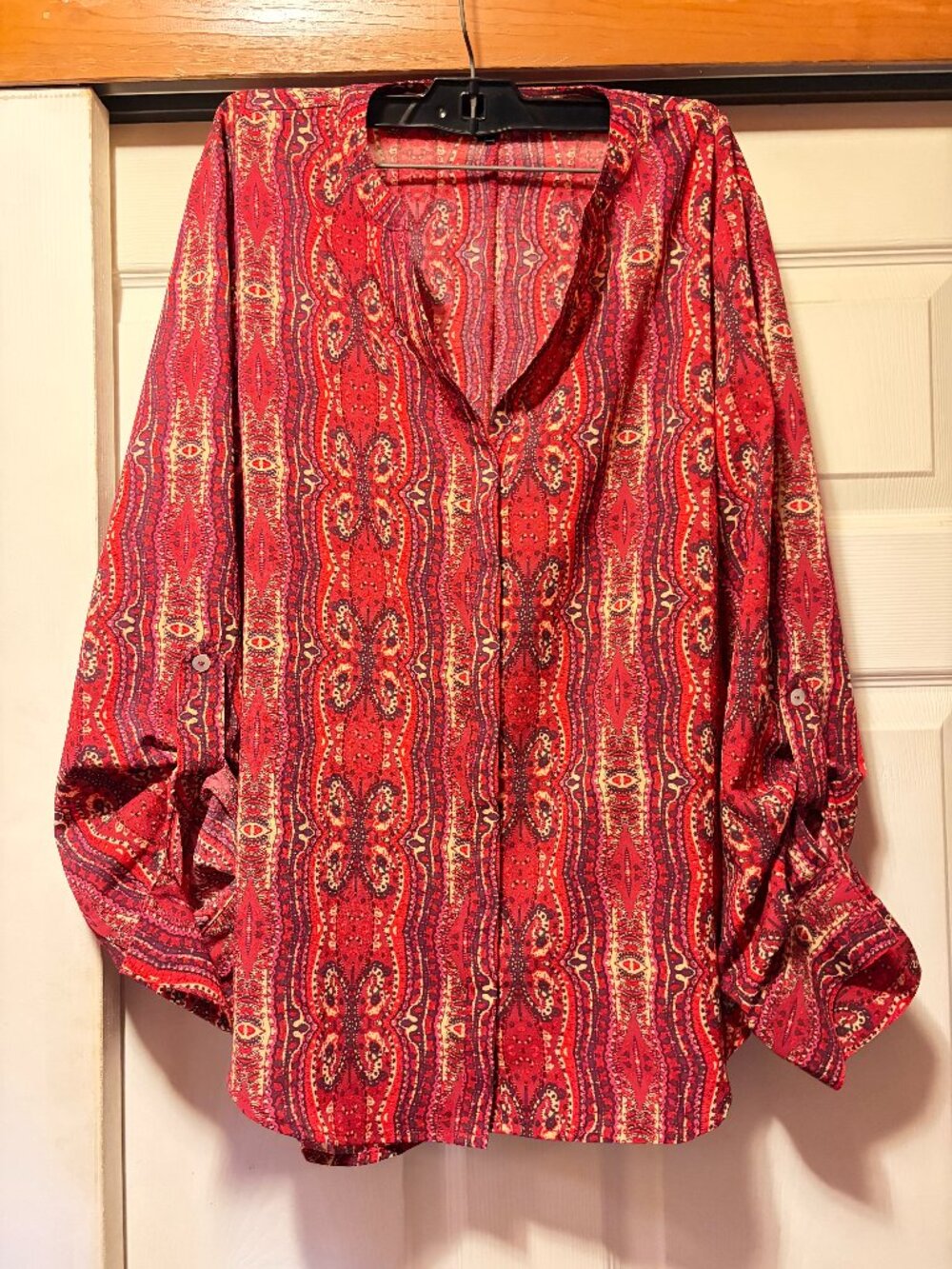 Sanctuary Boho Paisley Button-Front Blouse | Women's Large